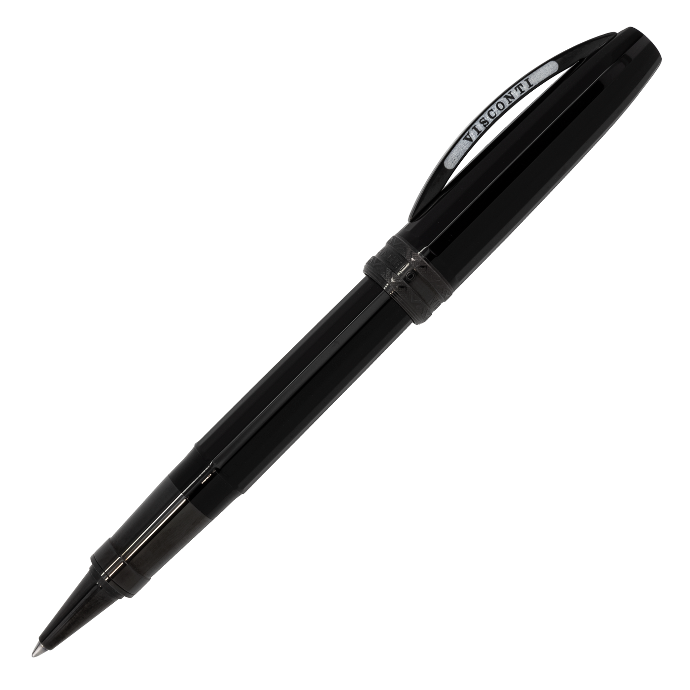 Visconti Michelangelo Black to Black Rollerball - Gun Metal Trim
