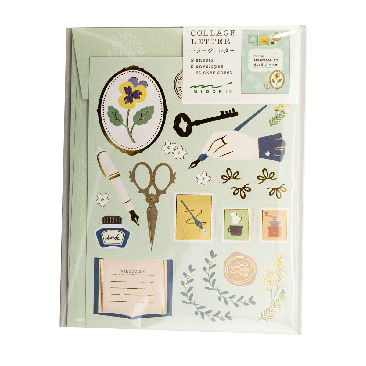 Midori Letter Set (923) Collage - Stationery