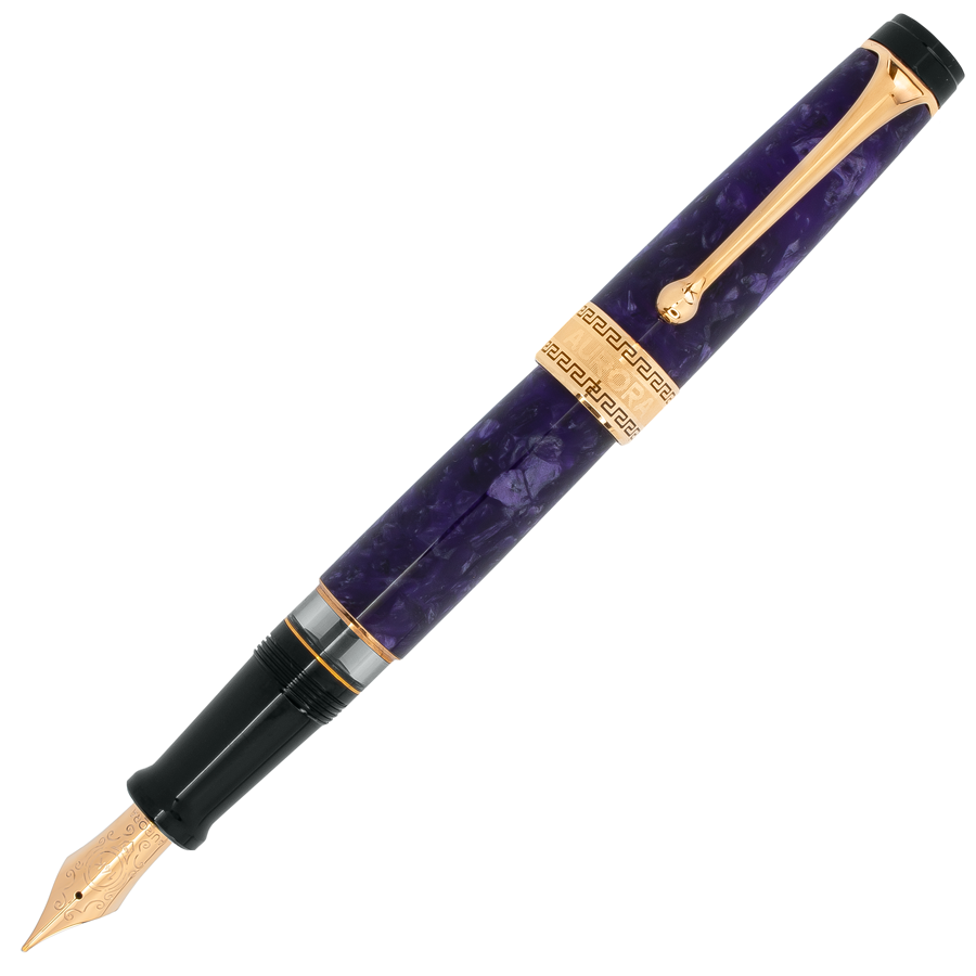 Aurora Optima Nebulosa with Rose Gold Trim fountain pen