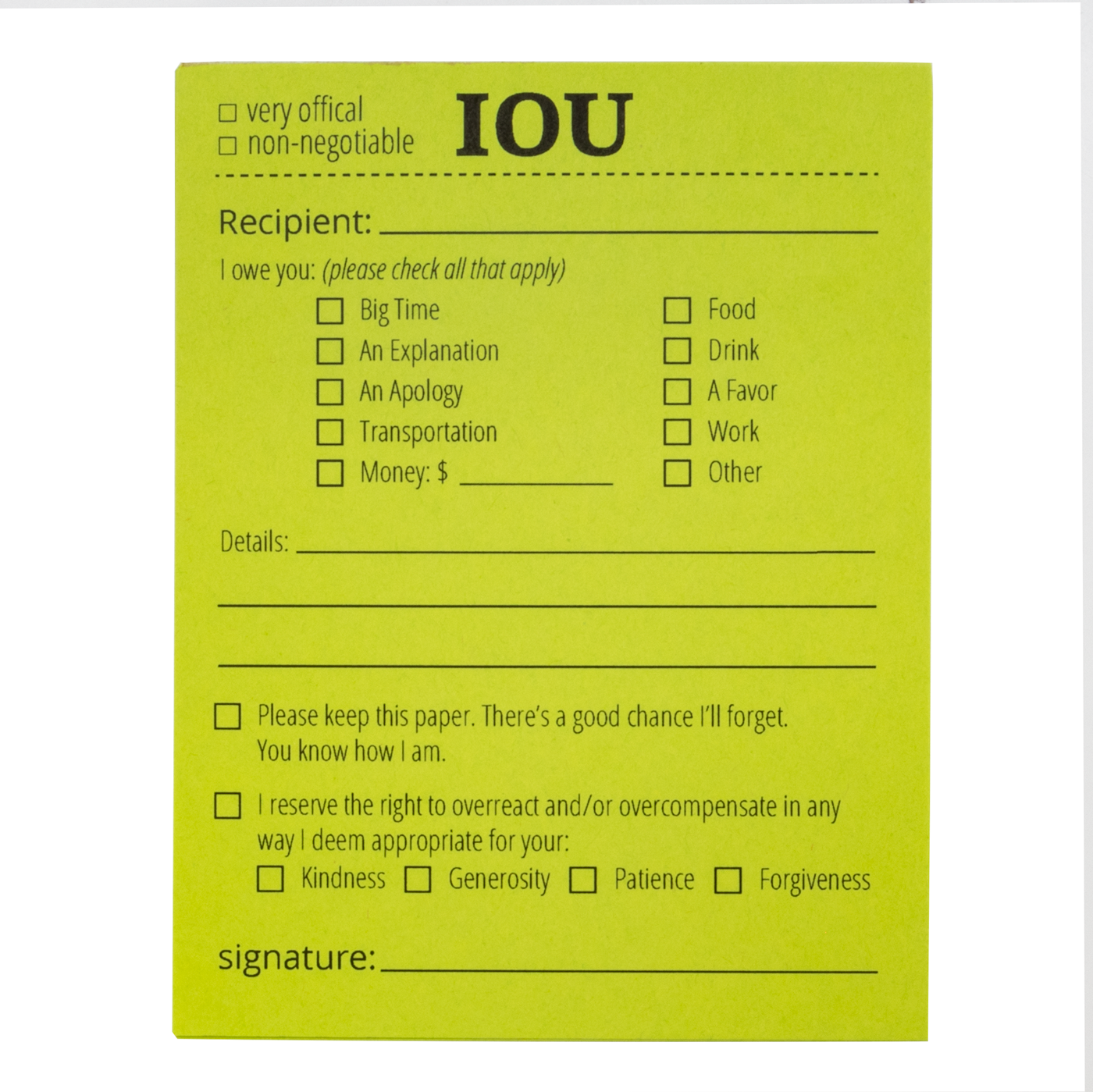 Public School Paper Co. IOU