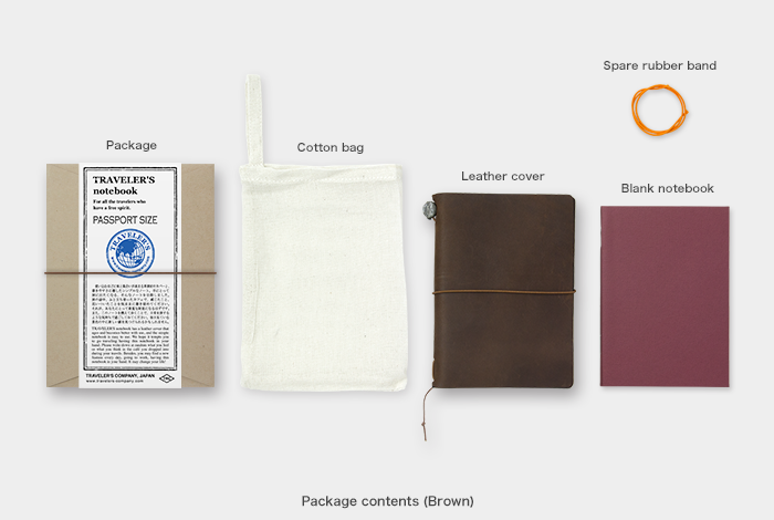 TRAVELER'S COMPANY Passport Sized Leather Notebook Kit - Brown