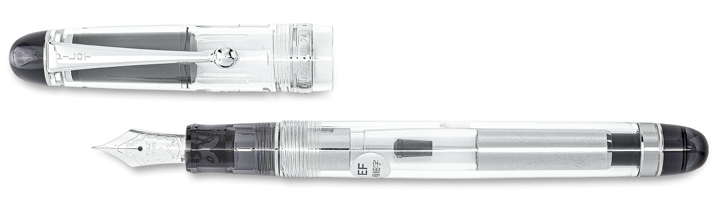 The Custom 74 is designed to delight the fountain pen collector with its translucent ‘demonstrator-style’ barrel and archetypal embellishments. A special mechanism in the converter ensures a fluid and continuous flow of ink with no skipping for a premium, expressive writing experience. The nib is finely crafted from 14-karat gold and is available in extra fine, fine, medium and broad point sizes.