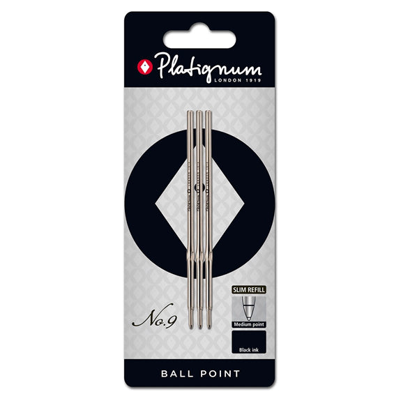 Platignum No. 9 Ballpoint Refill- Black