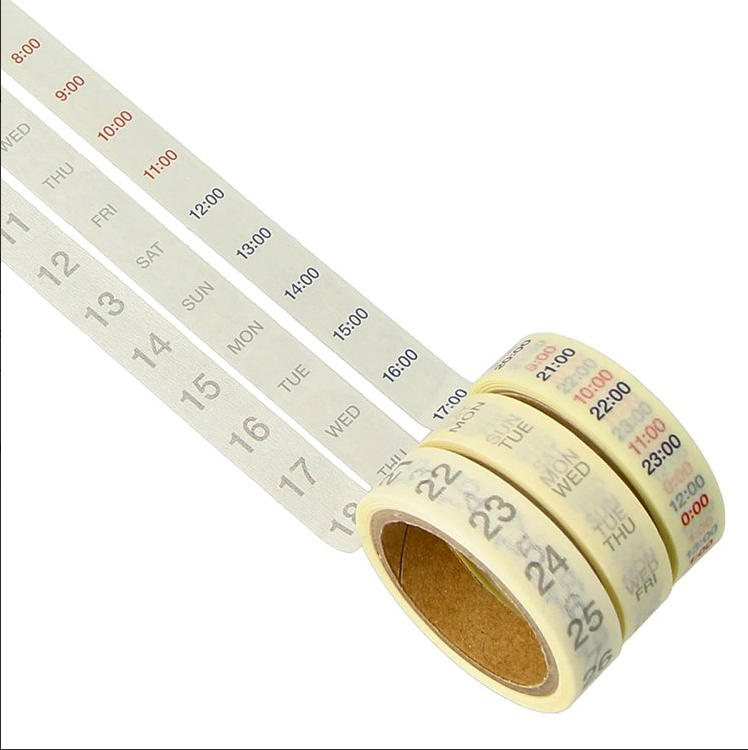 Rollbahn Masking Tape Diary (Date, Day, Time)