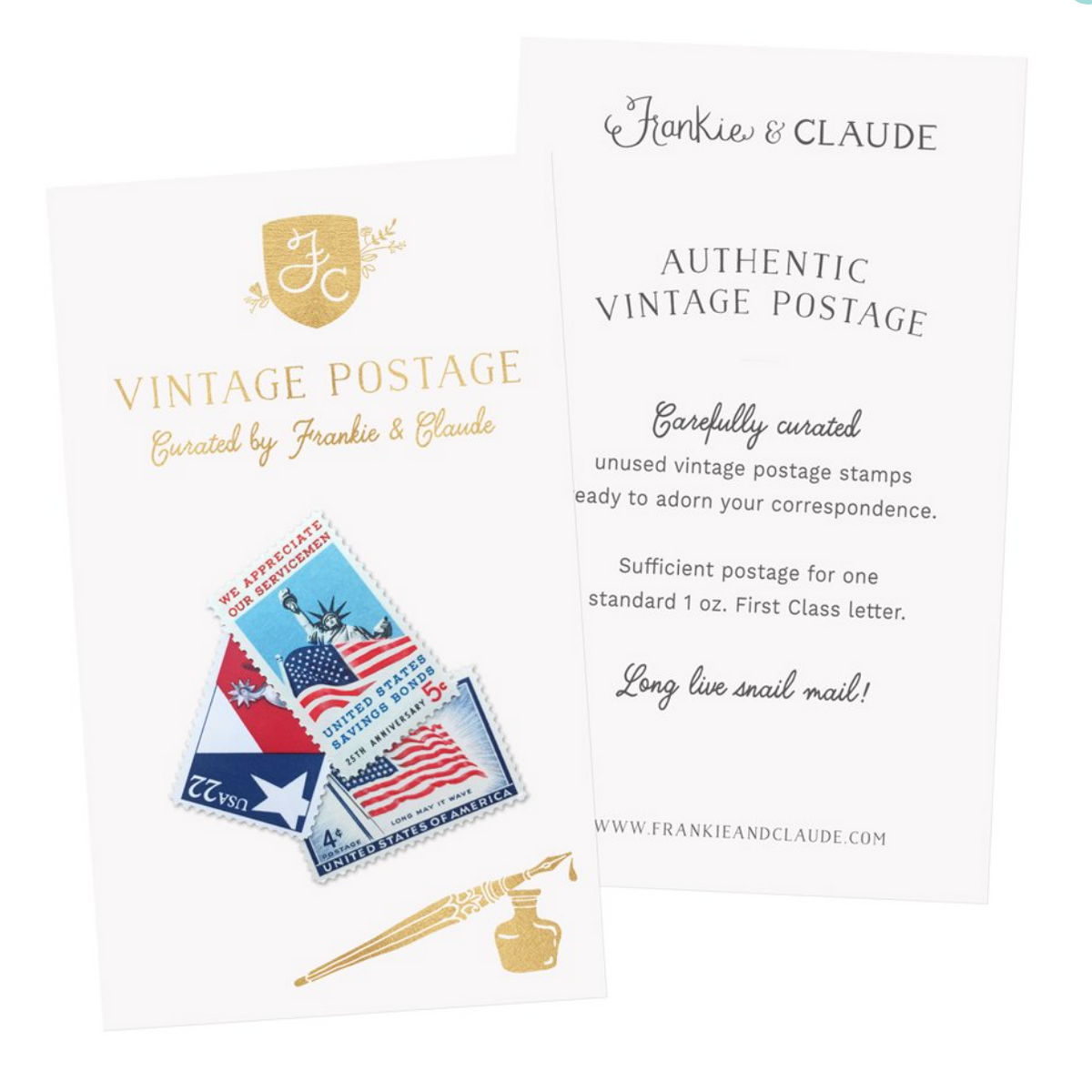 Frankie & Claude Vintage Postage Stamps | Patriotic