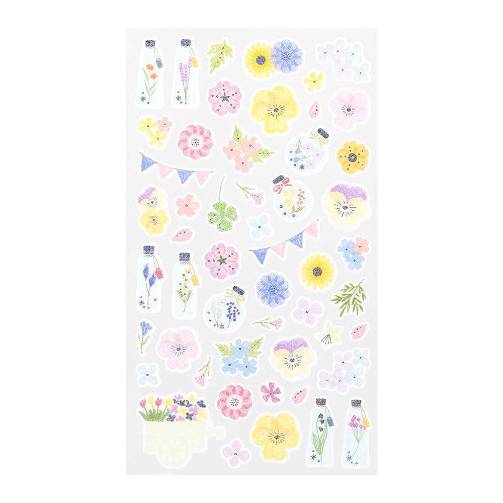 Midori Planner Stickers- Sticker Marché Pressed Flowers