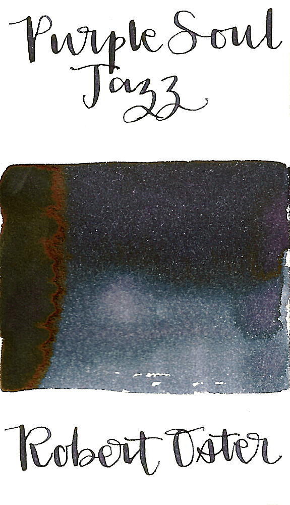 Robert Oster Purple Jazz, formerly known as Purple Soul, is a dark blue-violet fountain pen ink with medium shading
