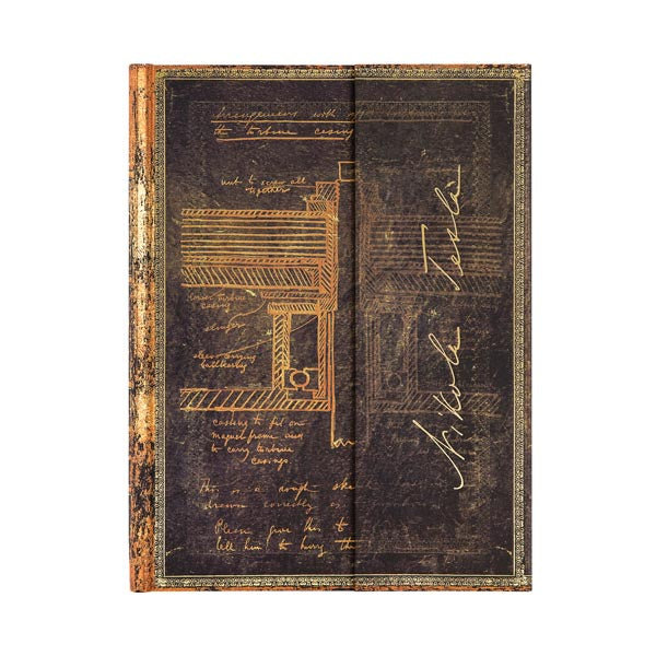 Paperblanks Embellished Manuscripts- Tesla, Sketch of a Turbine Ultra Wrap