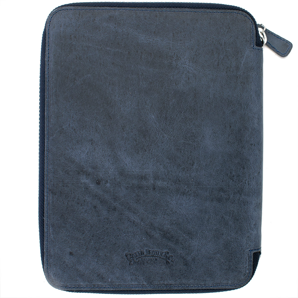 Galen Leather Co. Zippered A5 Notebook Folio - Crazy Horse Navy Blue