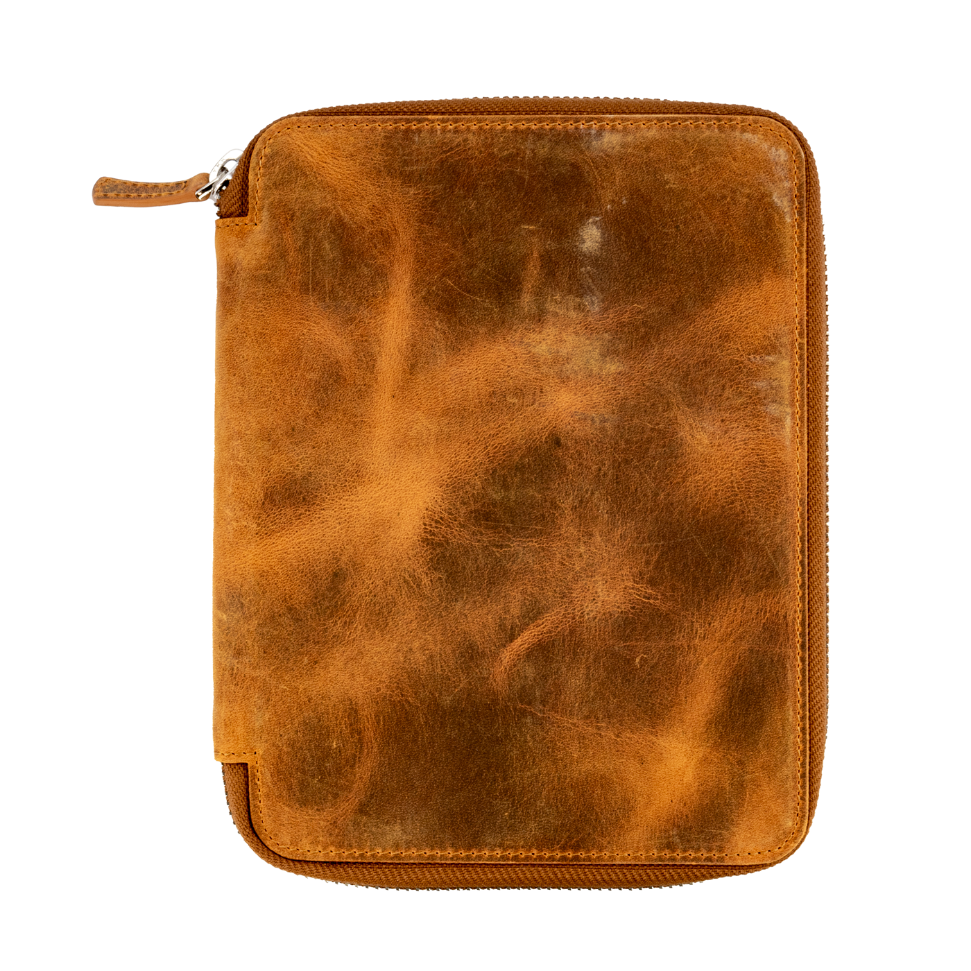 Galen Leather Co. Zippered 10 Slot Pen Case with A5 Notebook Holder - Crazy Horse Brown