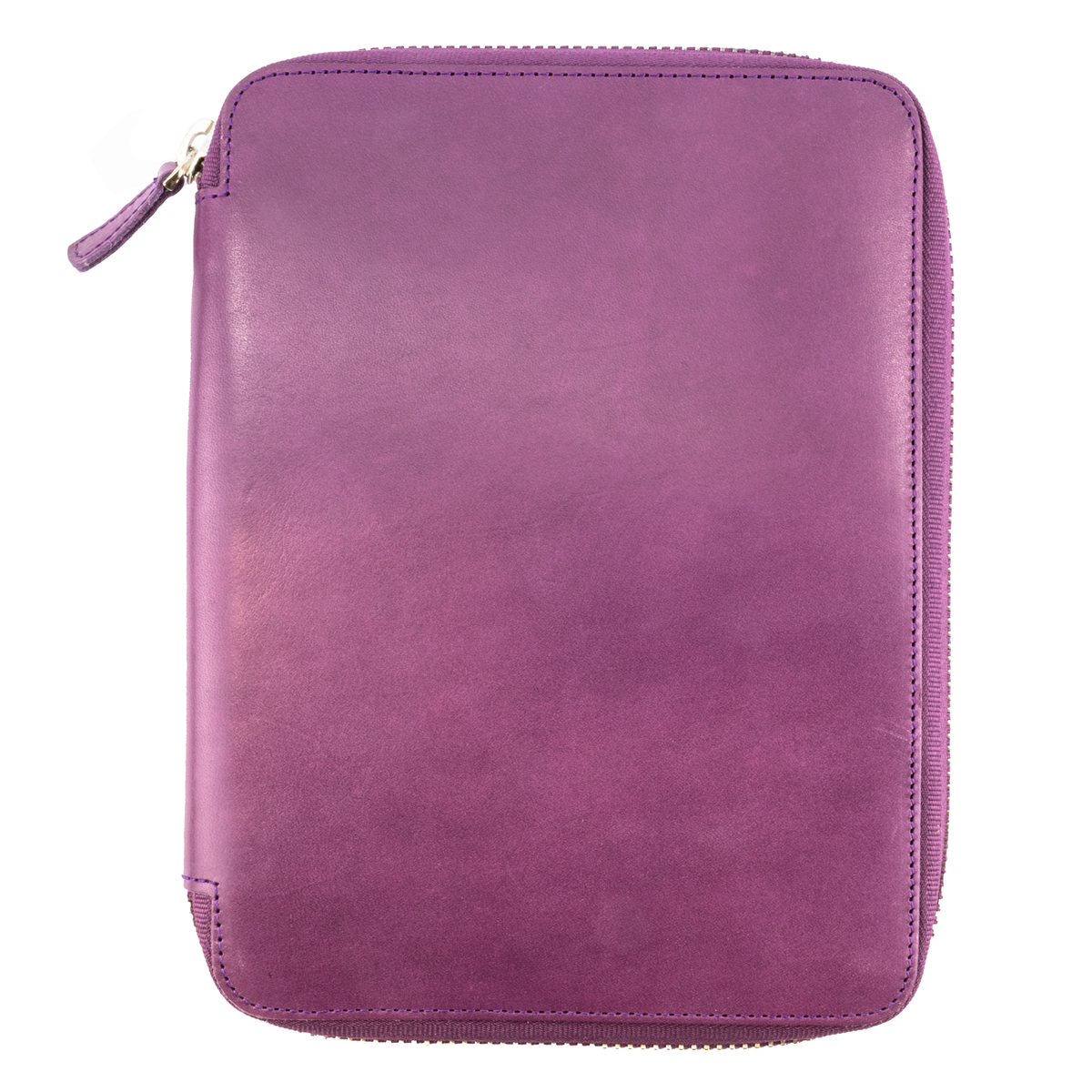 Galen Leather Co. Zippered A5 Notebook Folio- Purple