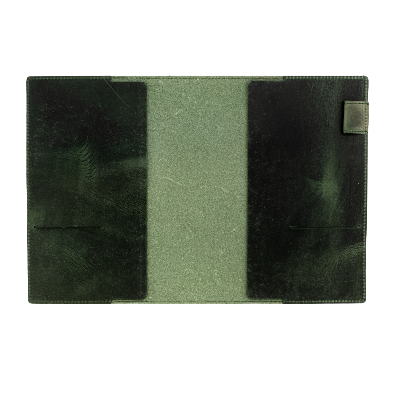 Galen Leather Co. Leather Slim A5 Notebook /Planner Cover- Crazy Horse Green
