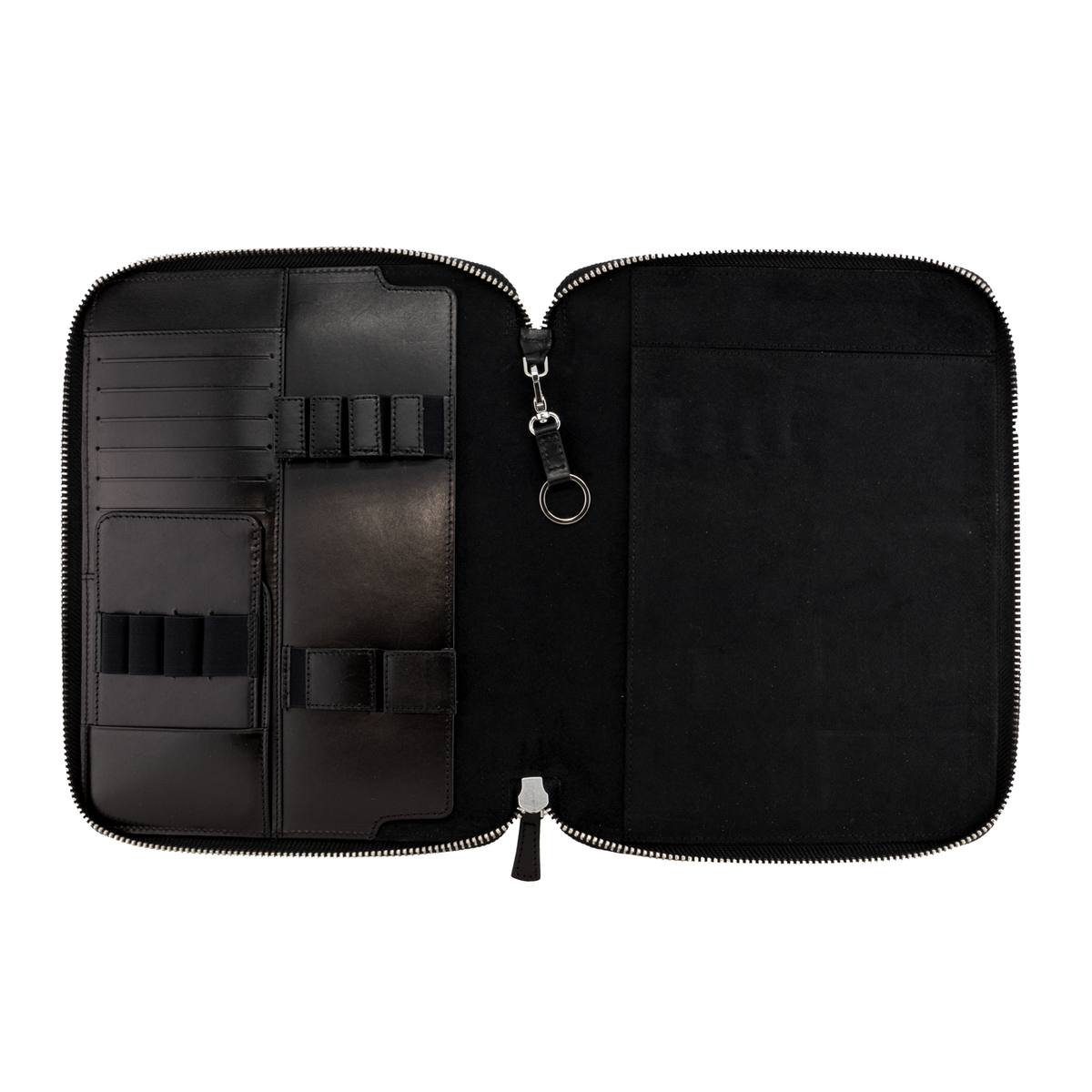 Galen Leather Co. Zippered B5 Notebook Folio- Black