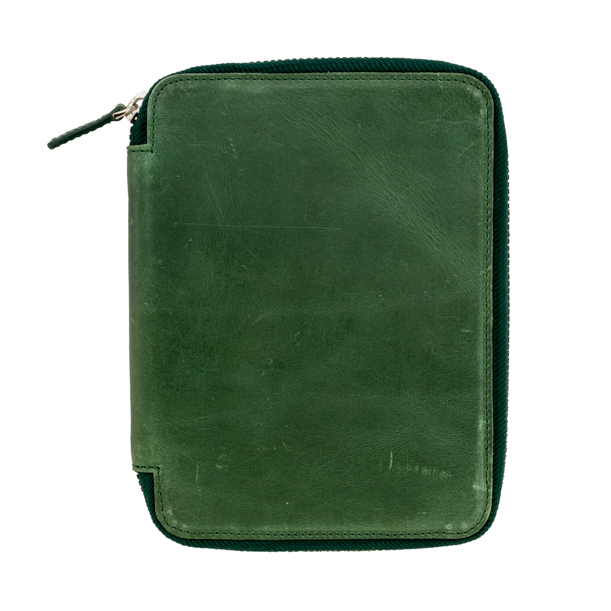 Galen Leather Co. Zippered B6 Notebook Folio - Crazy Horse Forest Green