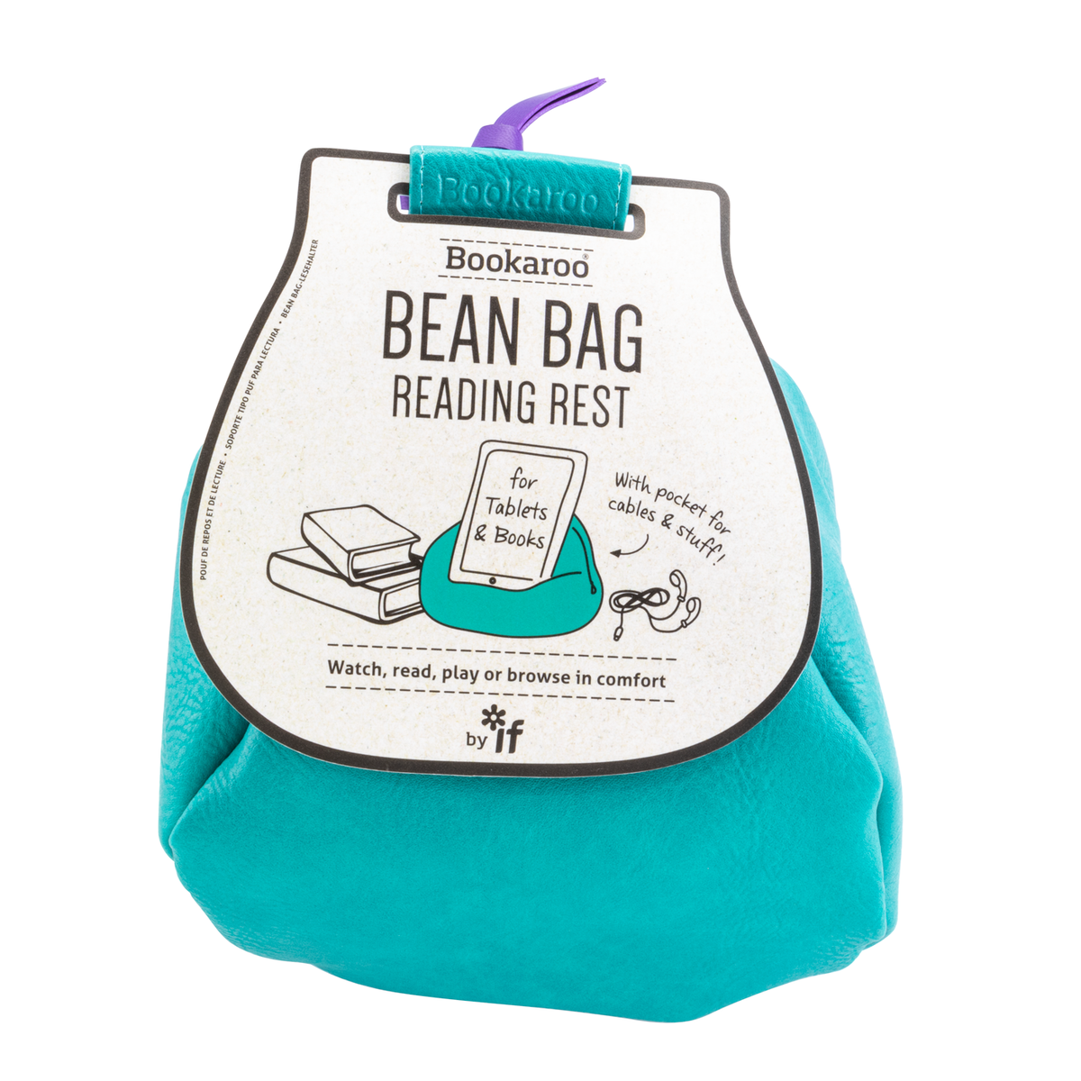 If Bookaroo  Bean Bag Reading Rest Turquoise and Purple