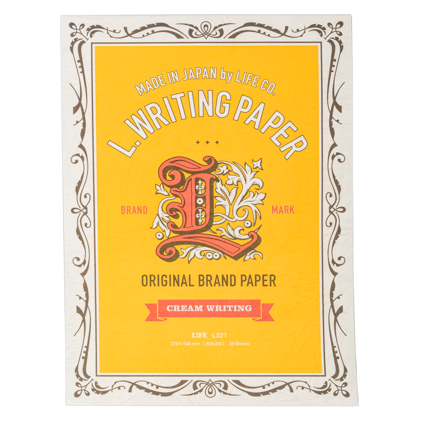 Life Stationery L. Writing Paper- A5 Yellow Cover