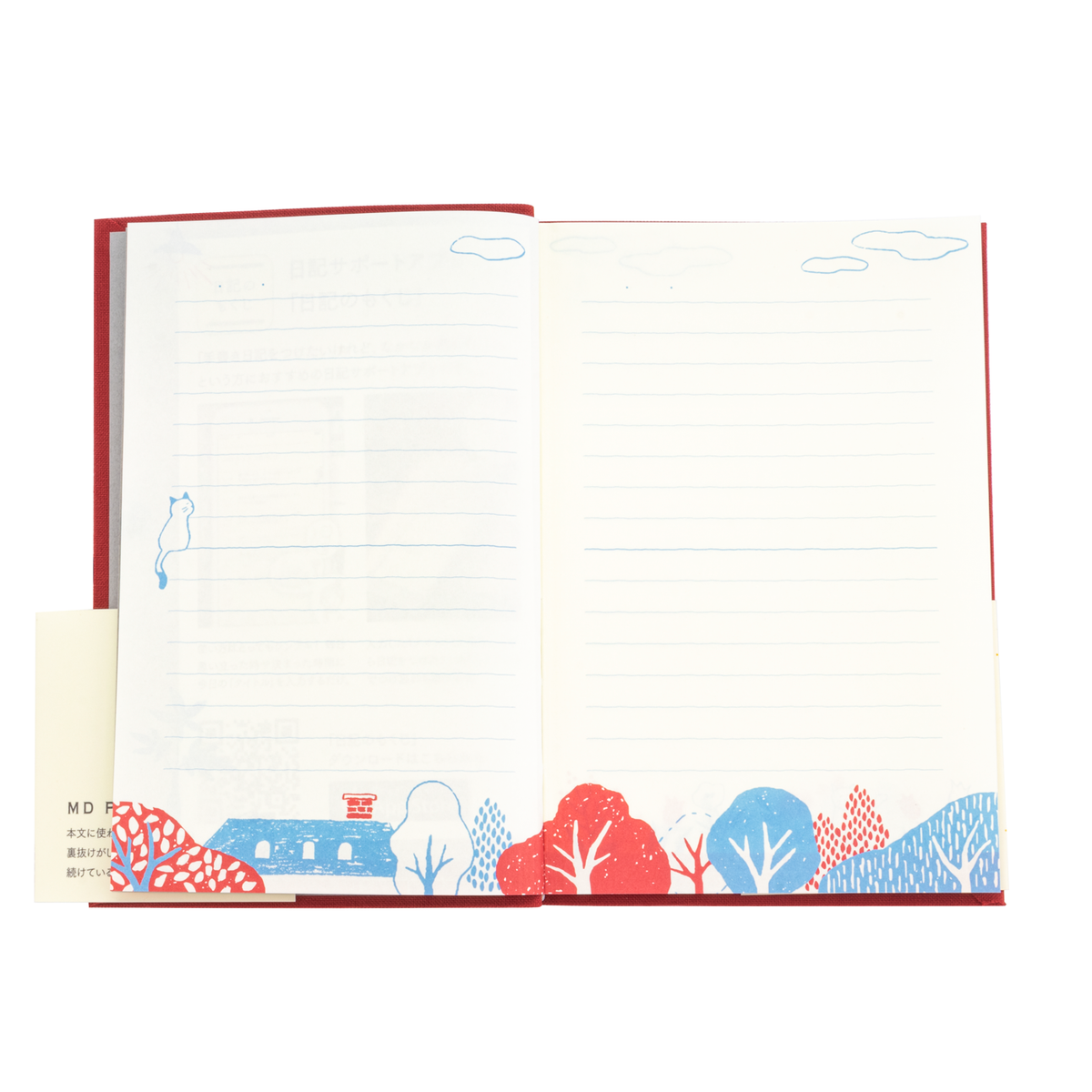 Midori Diary with Embroidered bookmark Cat