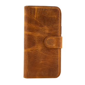 Galen Leather Co. Leather  Wallet Case Iphone 12 Pro  (6.1") - Crazy Horse Brown