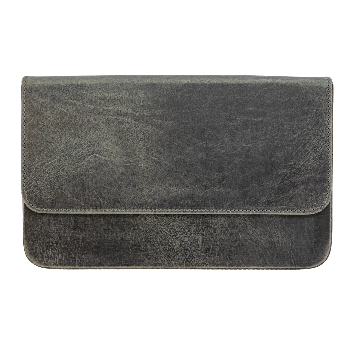 Galen Leather Co. Magnum Opus 12 Slot Magnetic Hard Pen Case - Crazy Horse Smoky Grey