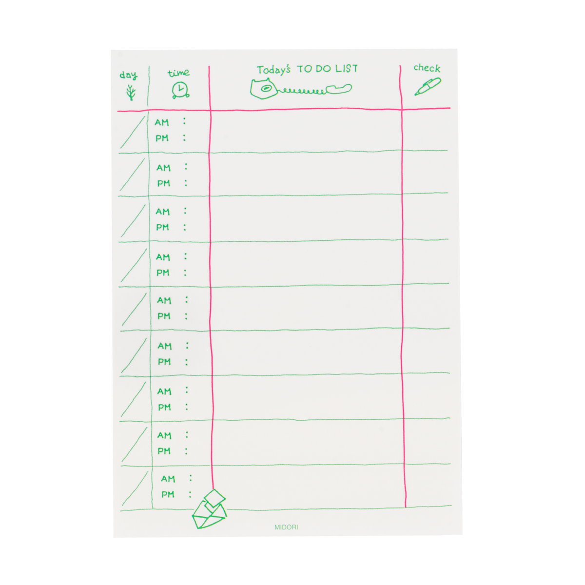 Midori Memo Pad - To Do List - Blue