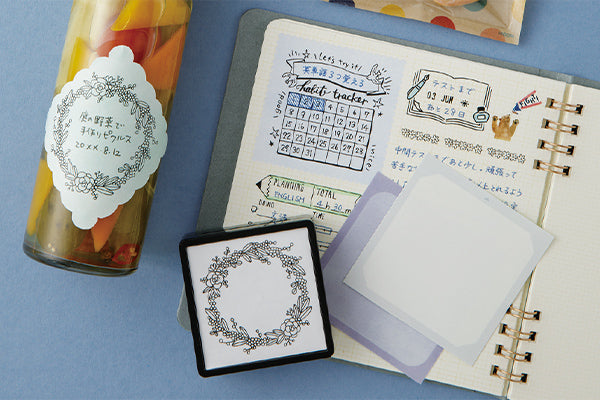 Midori Paintable Stamp Stickers Book - Cold Color