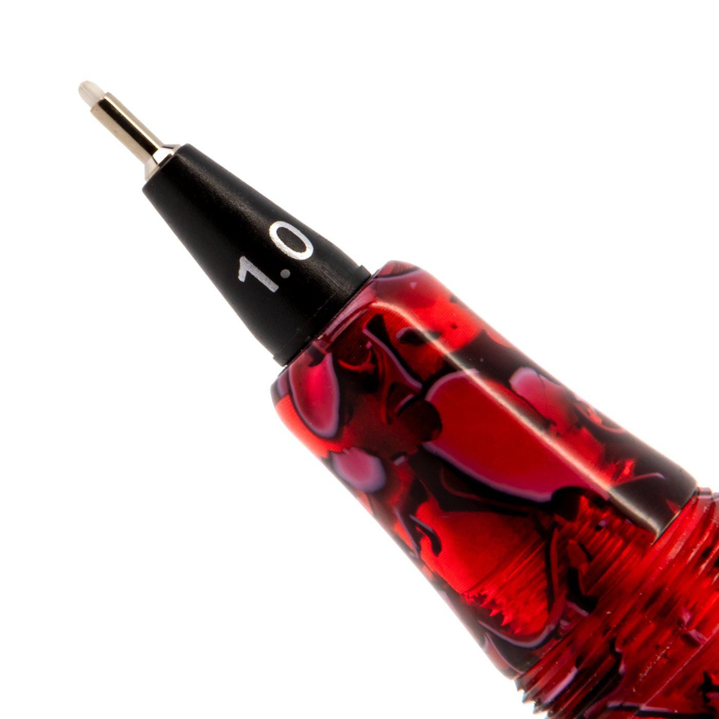 Yookers Front Section for Gaia Fiber Pen Red/Black Marble Resin