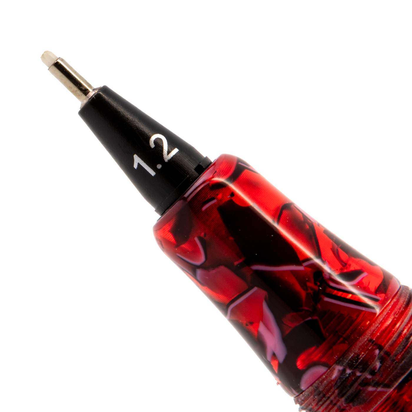 Yookers Front Section for Gaia Fiber Pen Red/Black Marble Resin