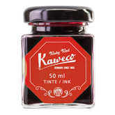 Kaweco Ruby Red is a medium red fountain pen ink that leans pink with medium shading. It dries in 40 seconds in a medium nib on Rhodia and has an average flow. Kaweco ink is made in Germany.