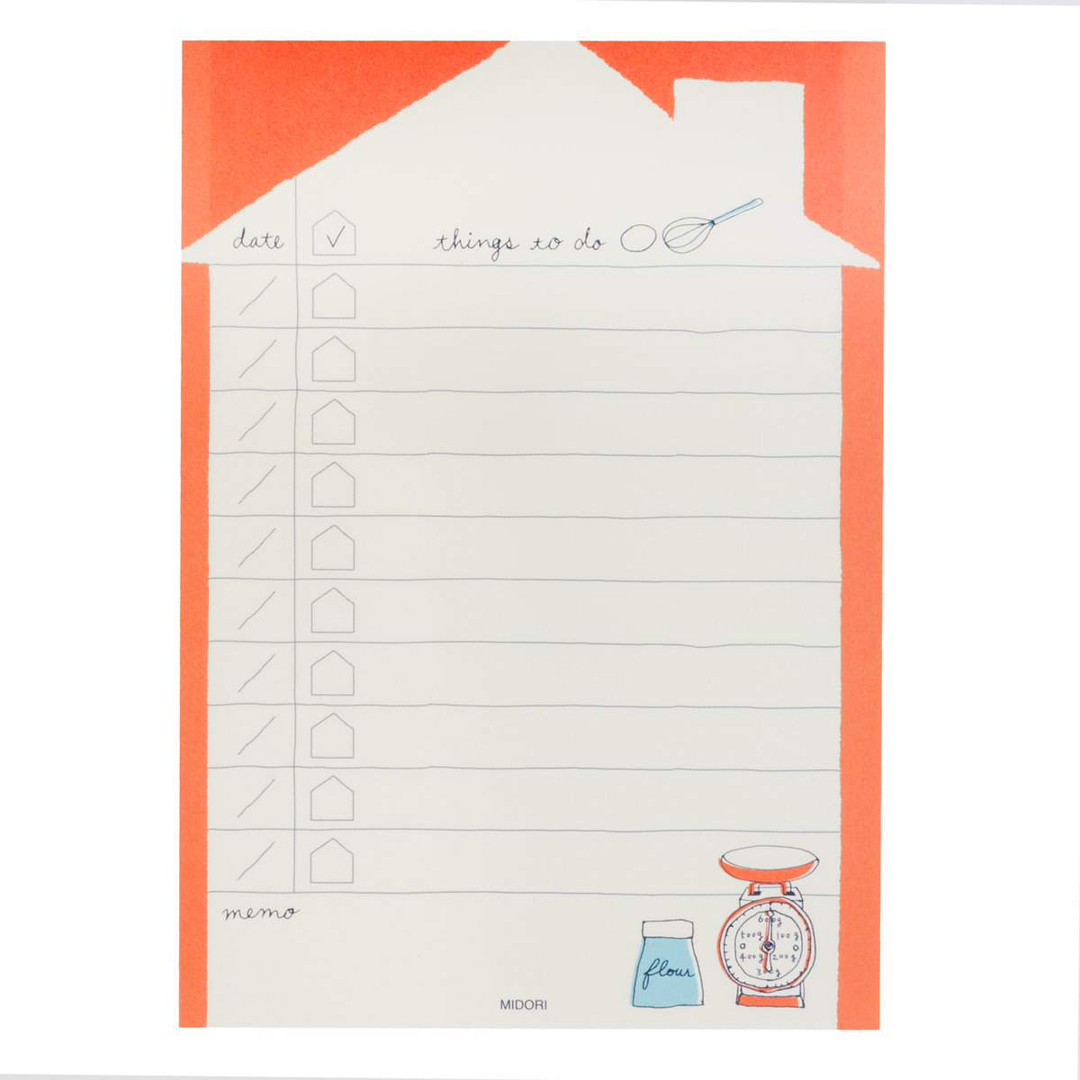 Midori Memo Pad - To Do List Household Items