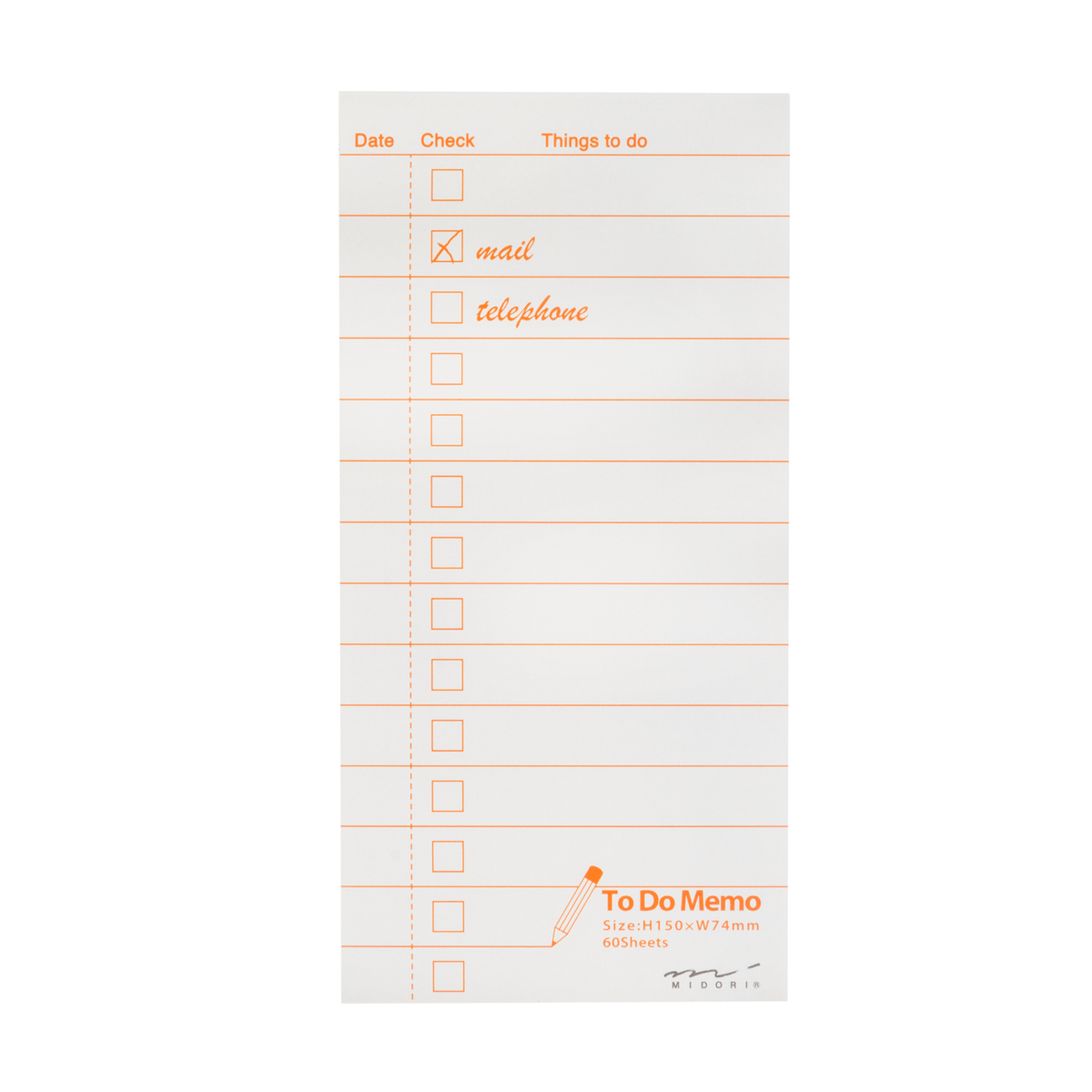 Midori Memo Pad - To Do List Gray
