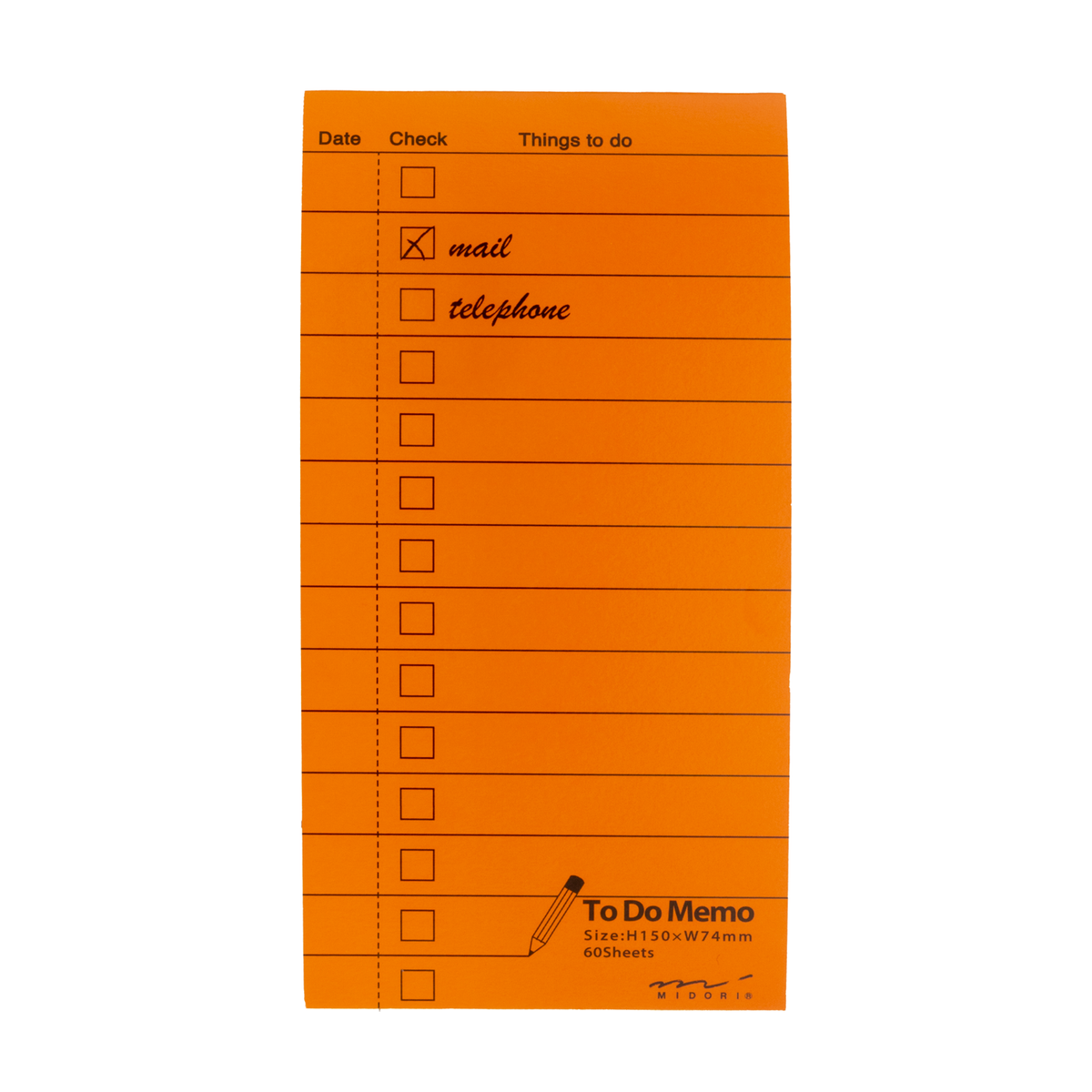 Midori Memo Pad - To Do List Orange