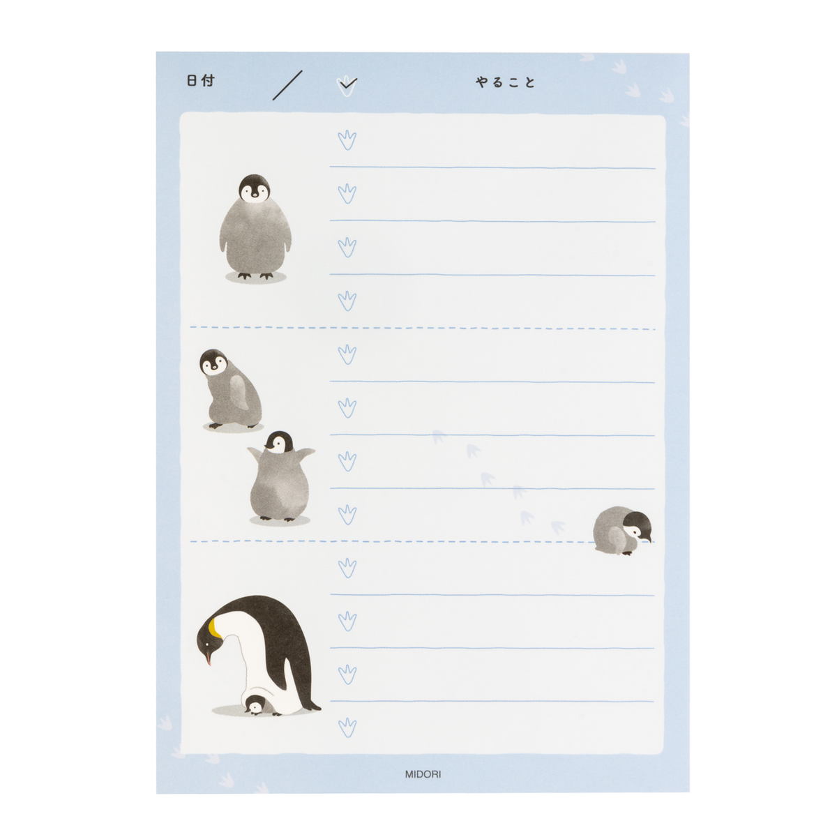 Midori Memo Pad - To Do List - Penguin