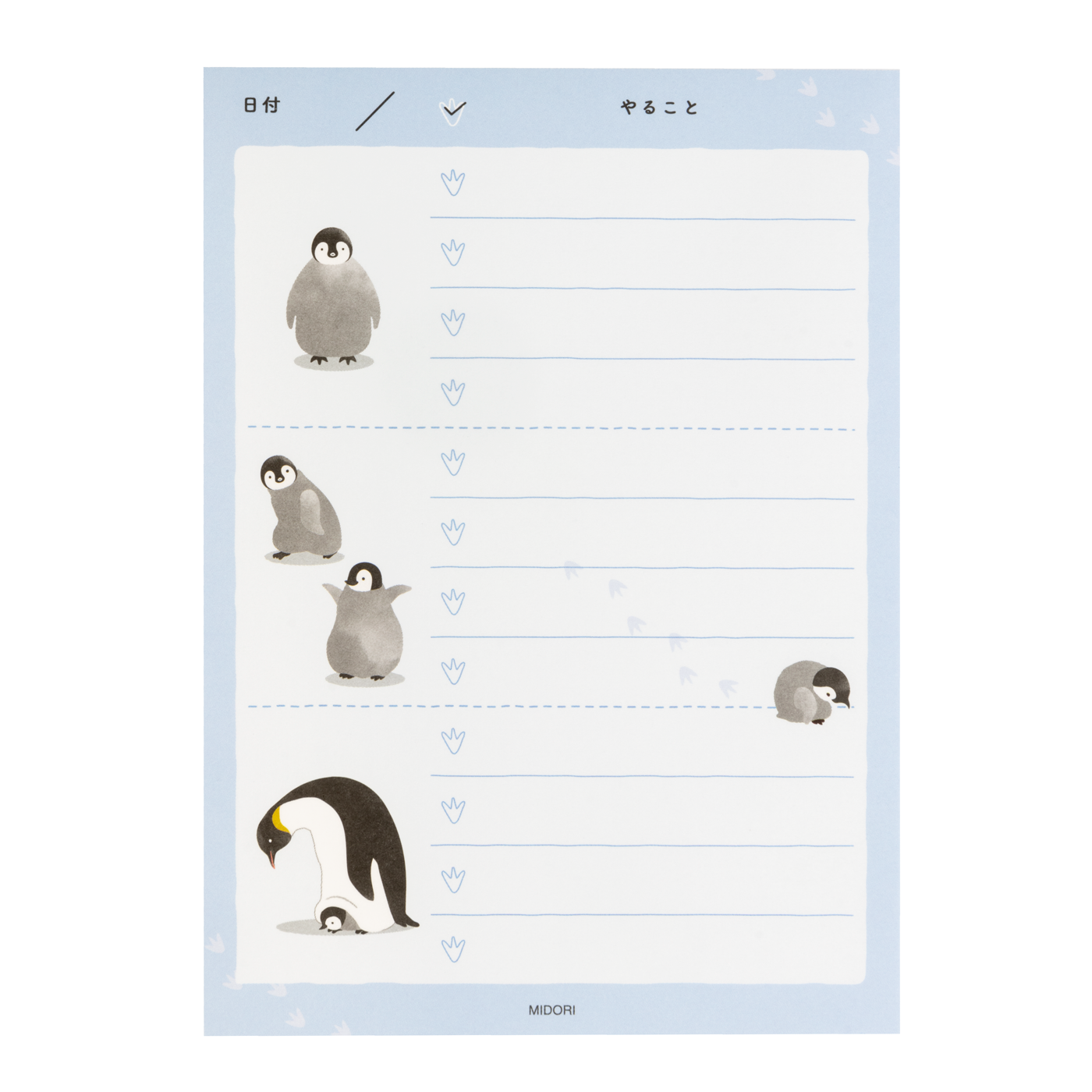 Midori Memo Pad - To Do List - Penguin