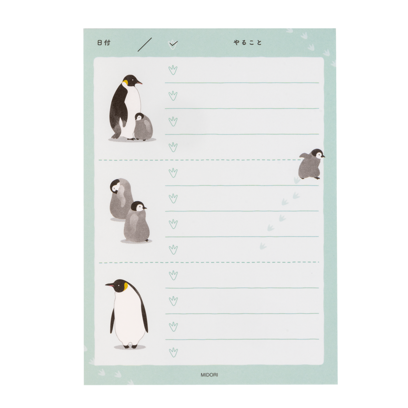 Midori Memo Pad - To Do List - Penguin