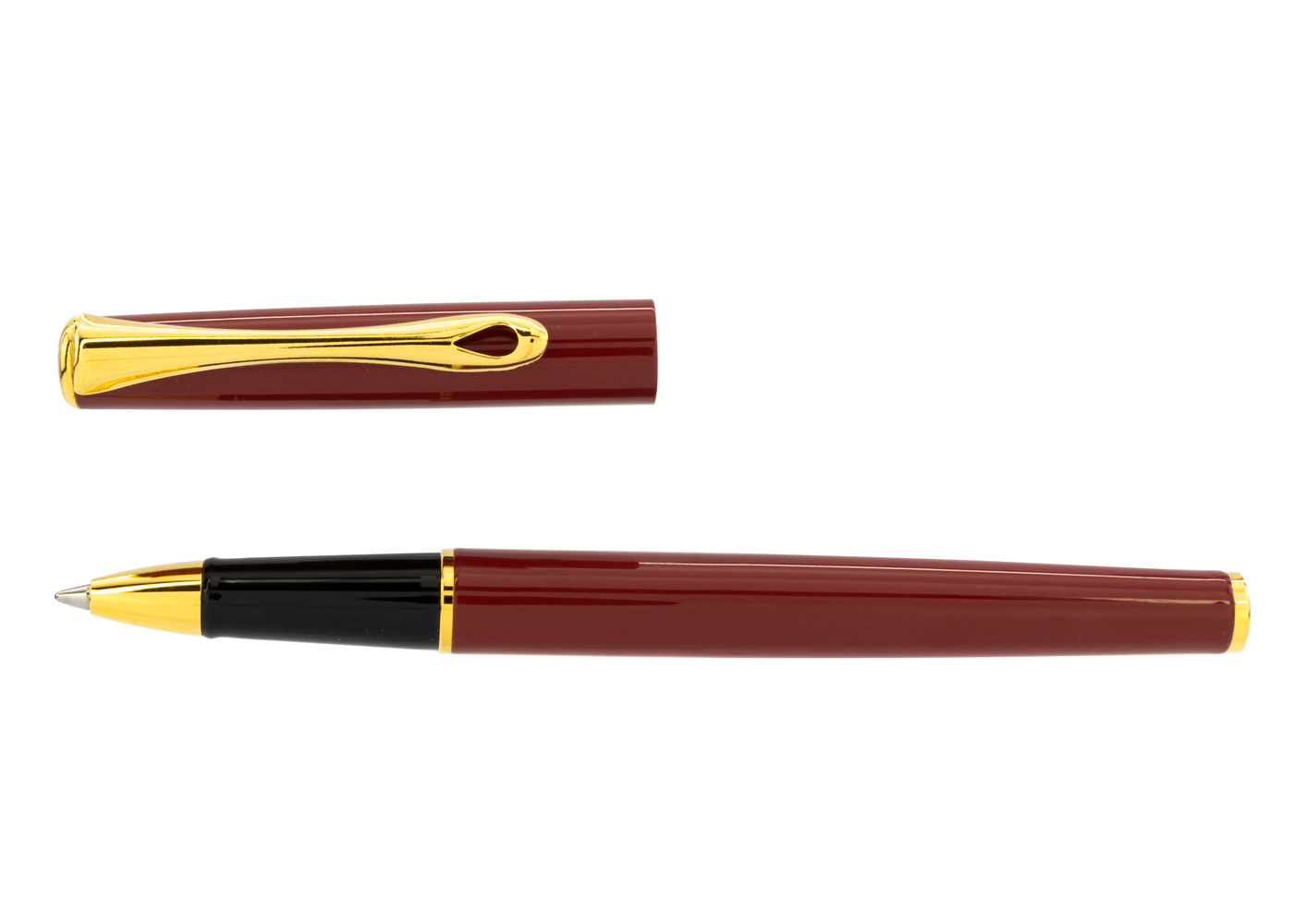 Diplomat Traveller Dark Red with Gold Trim Rollerball