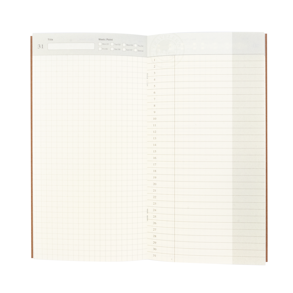 Traveler's Company 005 Regular Sized Refill - Free Diary