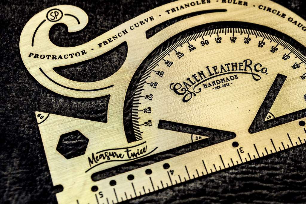 Galen Leather Co. Brass Combine Tool - Protractor