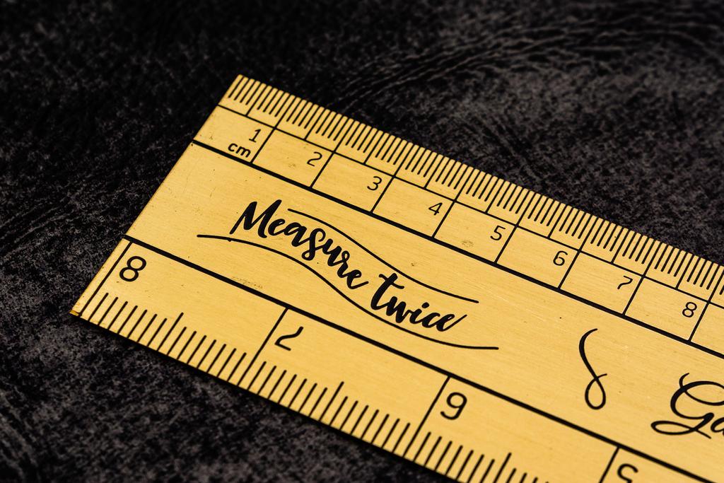Galen Leather Co. Vintage Inspired Brass Ruler- Imperial & Metric Measurements