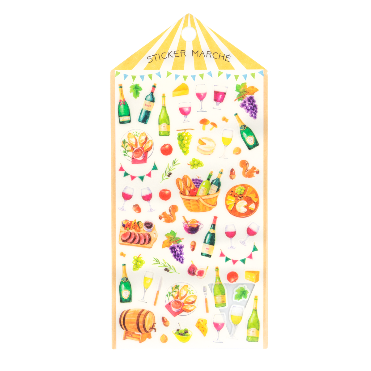 Midori Planner Stickers- Marche Wine Pattern