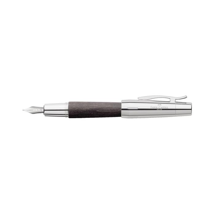 Faber-Castell E-motion Wood and Chrome Black Fountain