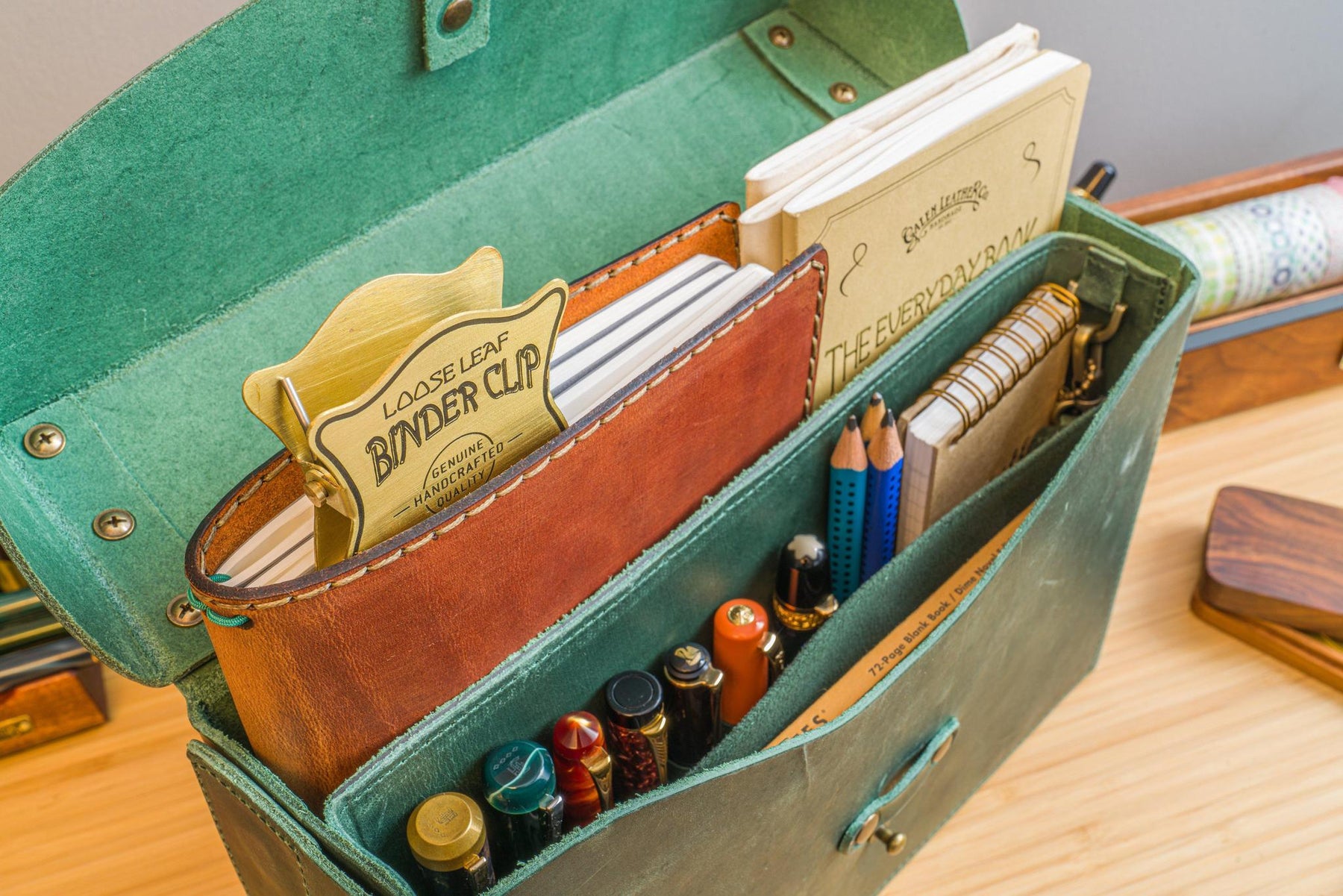Galen Leather Co. Writer's Medic Bag - Crazy Horse Forest Green