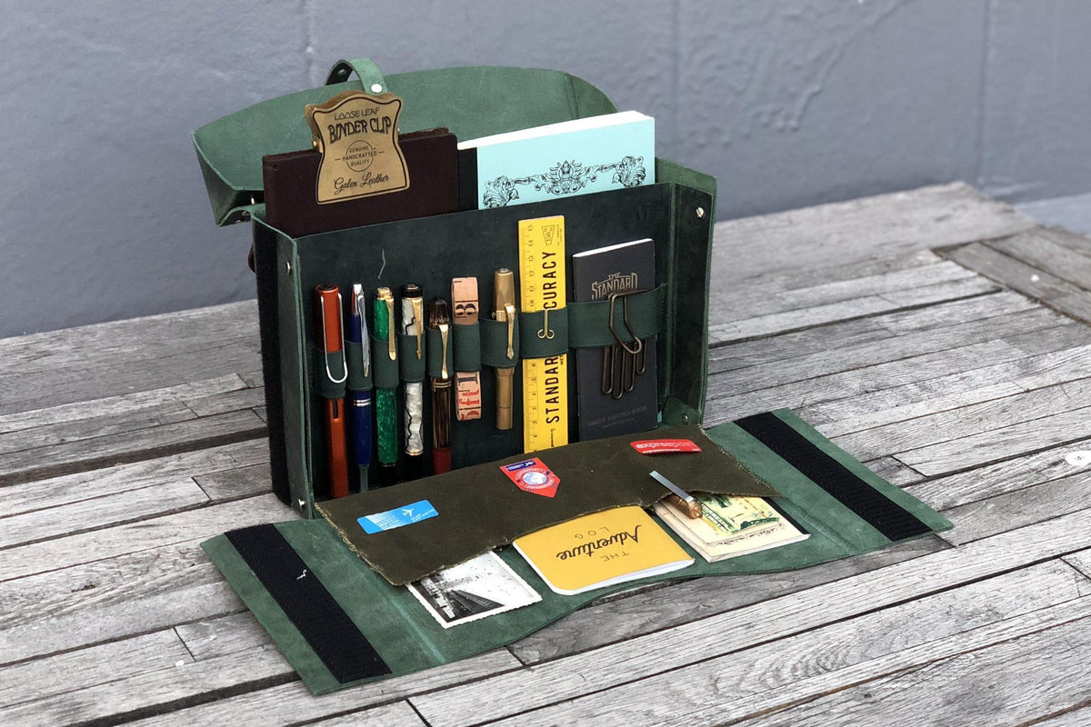 Galen Leather Co. Writer's Medic Bag - Crazy Horse Forest Green