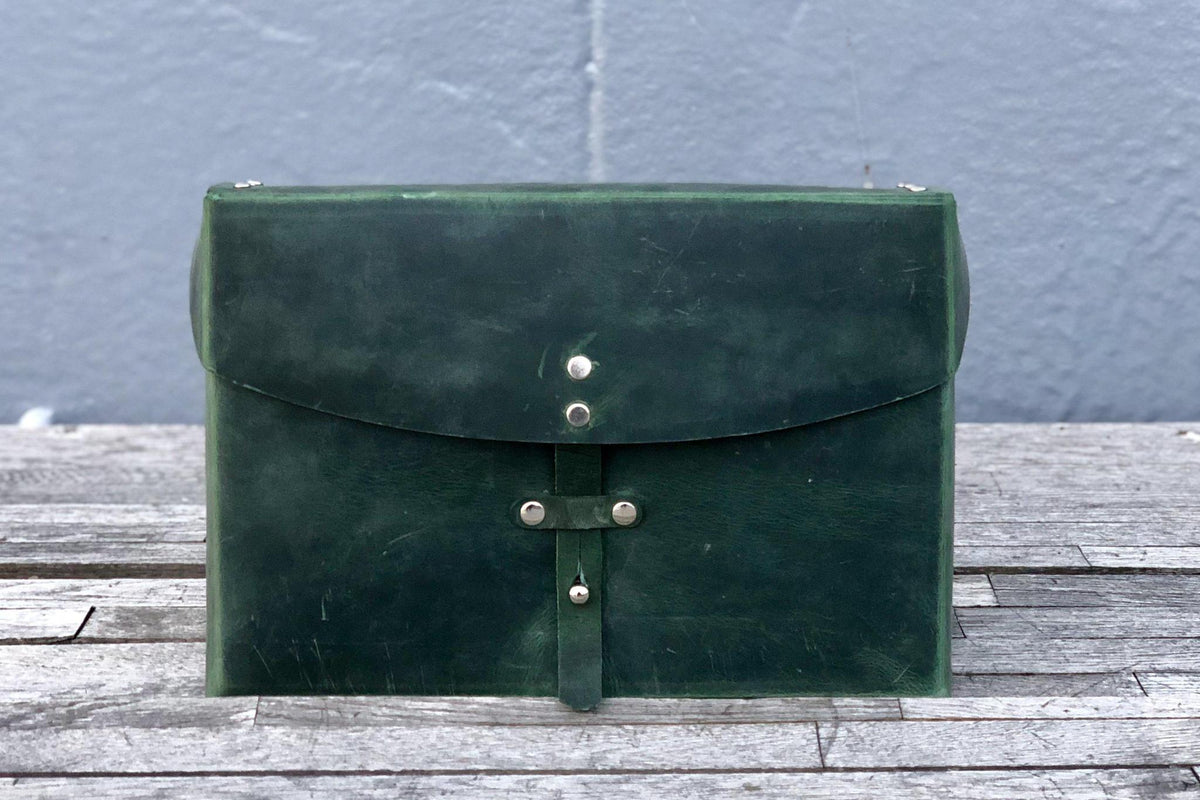 Galen Leather Co. Writer's Medic Bag - Crazy Horse Forest Green