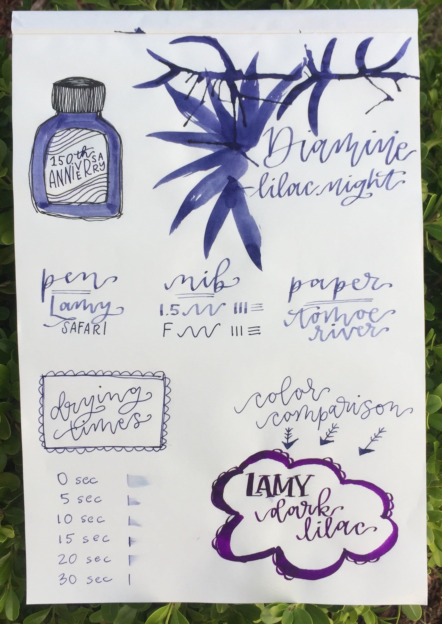 Diamine - Lilac Night Ink Review