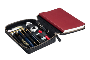 Galen Leather Co. Zippered A5 Wide Expansi Folio - Crazy Horse Graphite