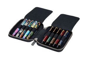 Galen Leather Co. Zippered 10 Slot Pen Case - Crazy Horse Graphite