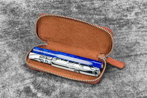 Galen Leather Co. Zippered Double Pen Case For Kaweco - Aged Copper