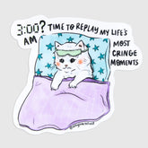Amy Hartelust Art & Illustration - Vinyl Sticker - Insomnia Kitty