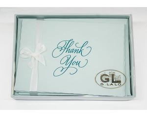 G. Lalo Thank You Gift Box 4 ¼ x 6 - Turquoise