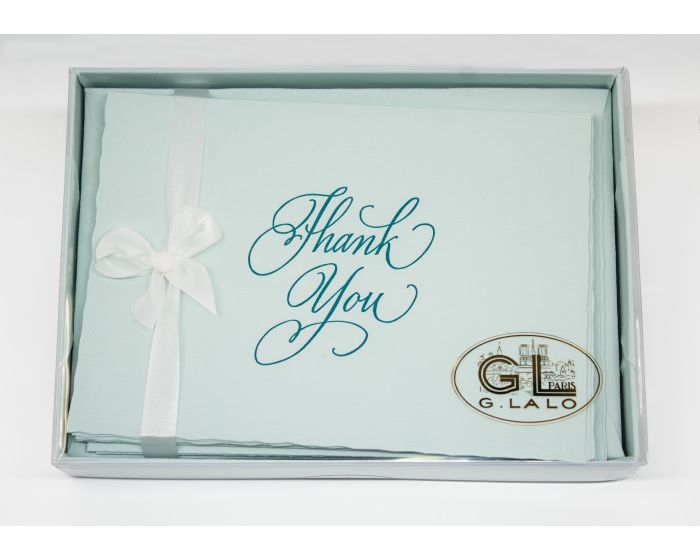 G. Lalo Thank You Gift Box 4 ¼ x 6 - Turquoise